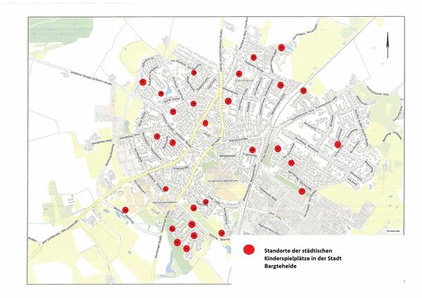�bersicht �ber die Kinderspielpl�tze der Stadt Bargteheide
