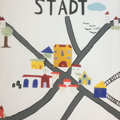 Schülerausstellung 50 Jahre Stadtreche Plakat  2