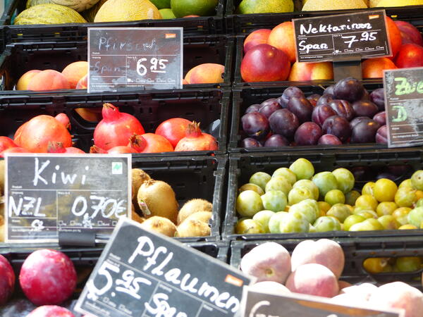 Wochenmarkt verschiedenes Obst