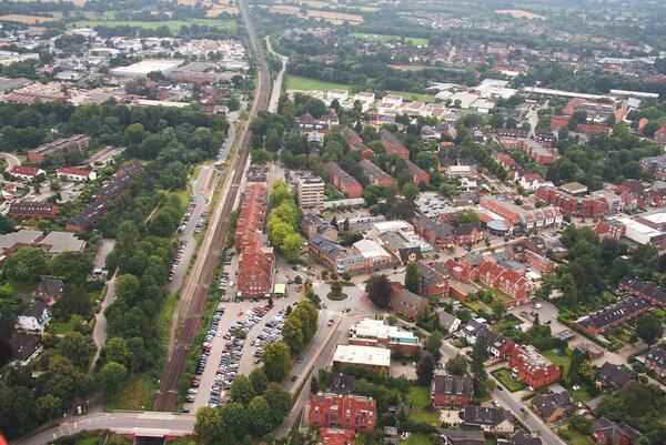 Luftbild von Bargteheide - Ansicht von Wohnsiedlung und dem Bahnhofsbereich