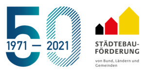 Logo der Städtebauförderung zum 50. Jubiläum des Förderprogramms