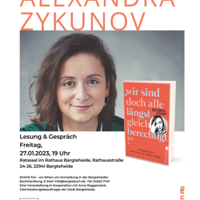 Alexandra Zykunov Lesung und Gespräch am 27.01.2023
